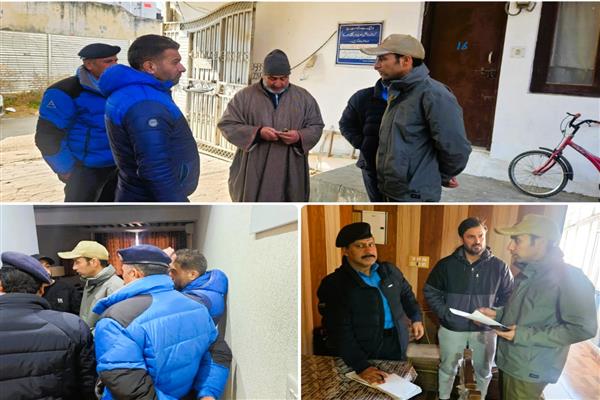 Police conduct verification of homestays in Humhama, Budgam.